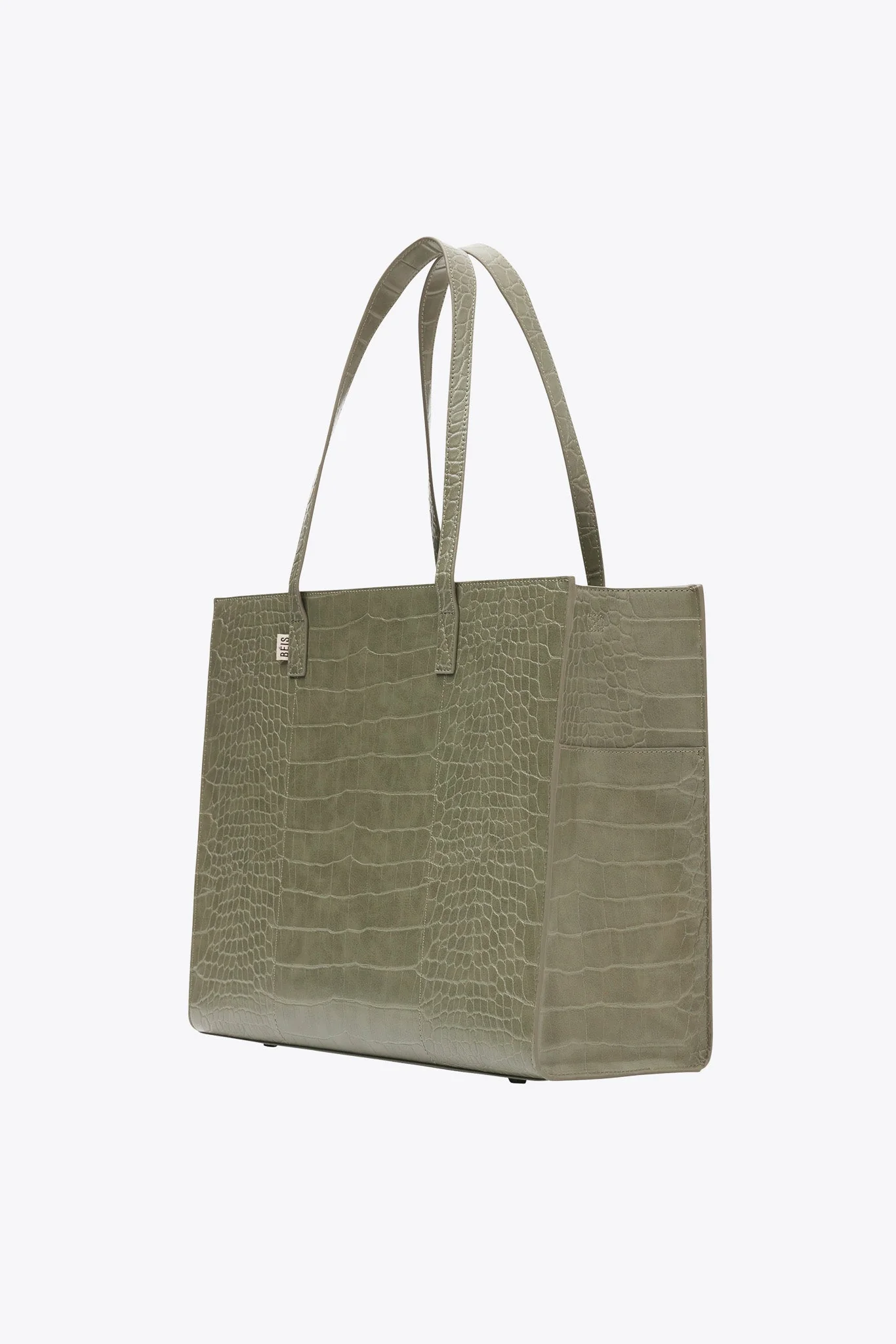 Resale The Large Work Tote in Olive Croc - Image 2